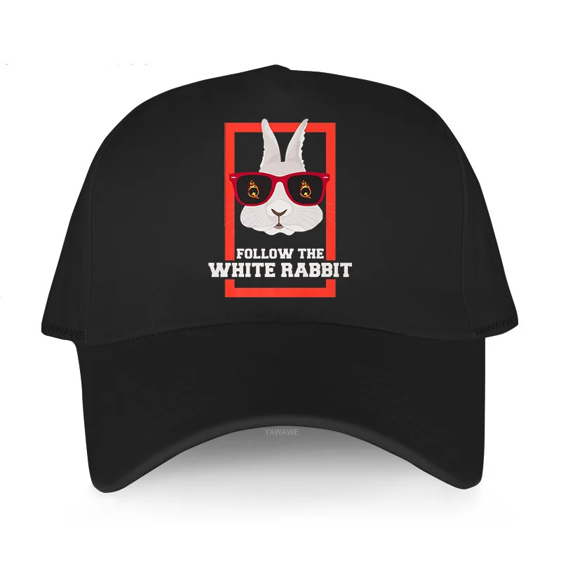 

Men's Fashion cotton printed Hat brand original Cap FOLLOW THE WHITE RADDIT yawawe Unisex Breathable Baseball cap Boyfriend hats