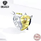 Бусины в форме сердца,  серебряные бусины ангела и дьявола, подвески Lucky Guardian, подходят для браслетов, серебро 925, оригинальные ювелирные изделия