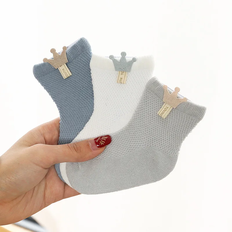 

3Pairs Baby Socks Cartoon Mesh Socks Thin Cotton Spring Summer Boys Girls Socks Newborn Kids Accessories Children Socks