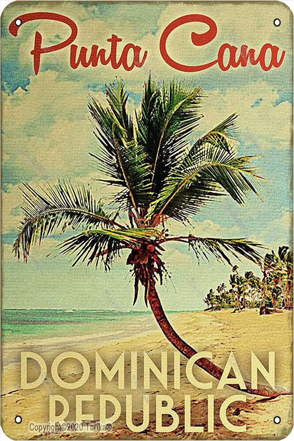 

Punta Cana Dominican Republic Retro Look Tin 8X12 Inch Decoration Plaque Sign for Home Kitchen Bathroom Farm Garden Garage