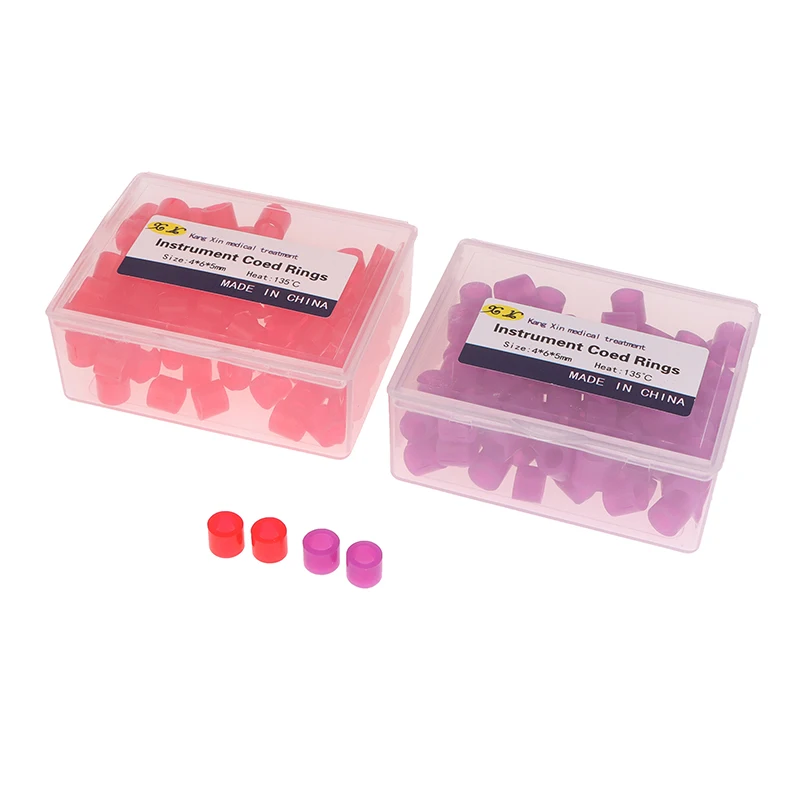100 шт./кор. стоматологические силиконовые кольца для инструментов с цветовым