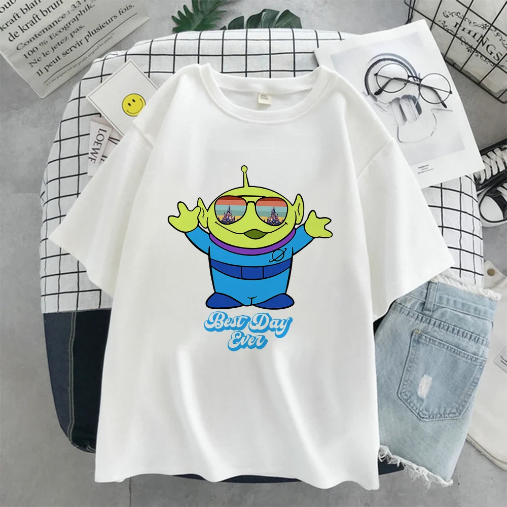 Disney Sunglasses Print Buzz Lightyear Женская футболка Лидер продаж История игрушек Повседневная