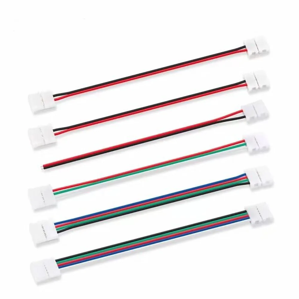 

50pcs 100pcs 2Pin 3Pin 4Pin 5Pin Connector Double Connector Cable For 8mm 10mm 12mm 3528 5050 WS2811 RGB RGBW LED Strip Light