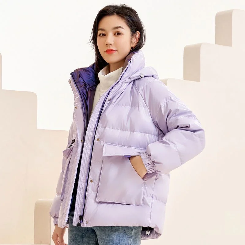 2022 Wash Free Wash for Women Warm Quilted Bubble Padded Hood Coat with Pocket Women Puffer Jacket Winter New Waterproof Coats