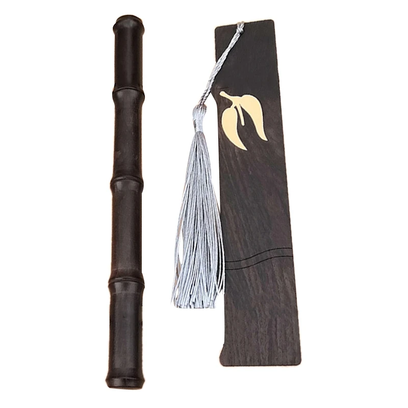 

1 Set Chinese Style Wooden Bookmark + Wooden Bamboo Shape Signature Pen Natural Color Luxury Gift for Business Festival