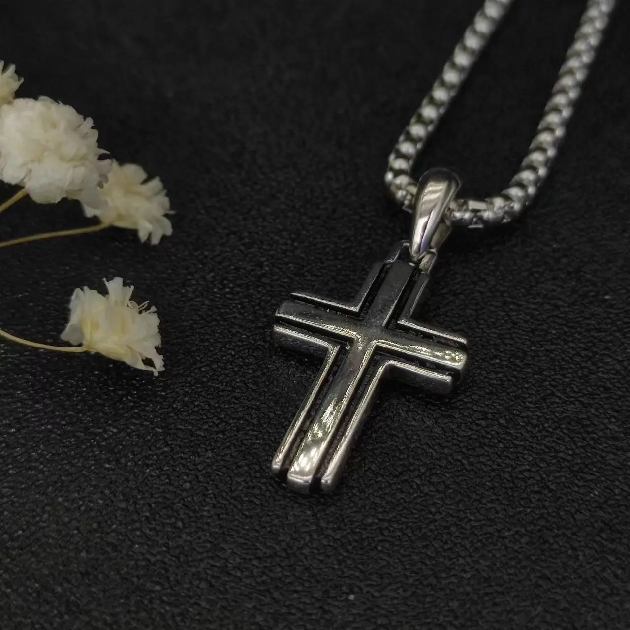 

May DY Sterling Silver Necklace Collection,Classic Gemstone Cross Six Star Sword Men's and Women's Couple Jewelry