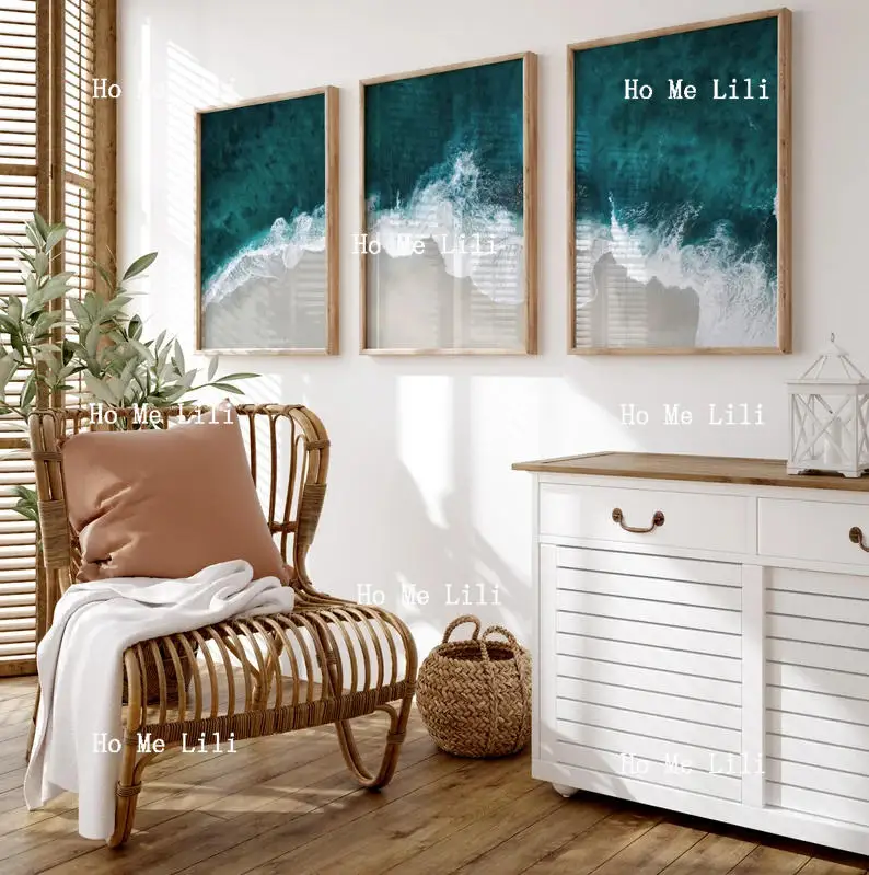 Океанский триптих Настенное искусство Океанские волны Воздушное побережье 3-х