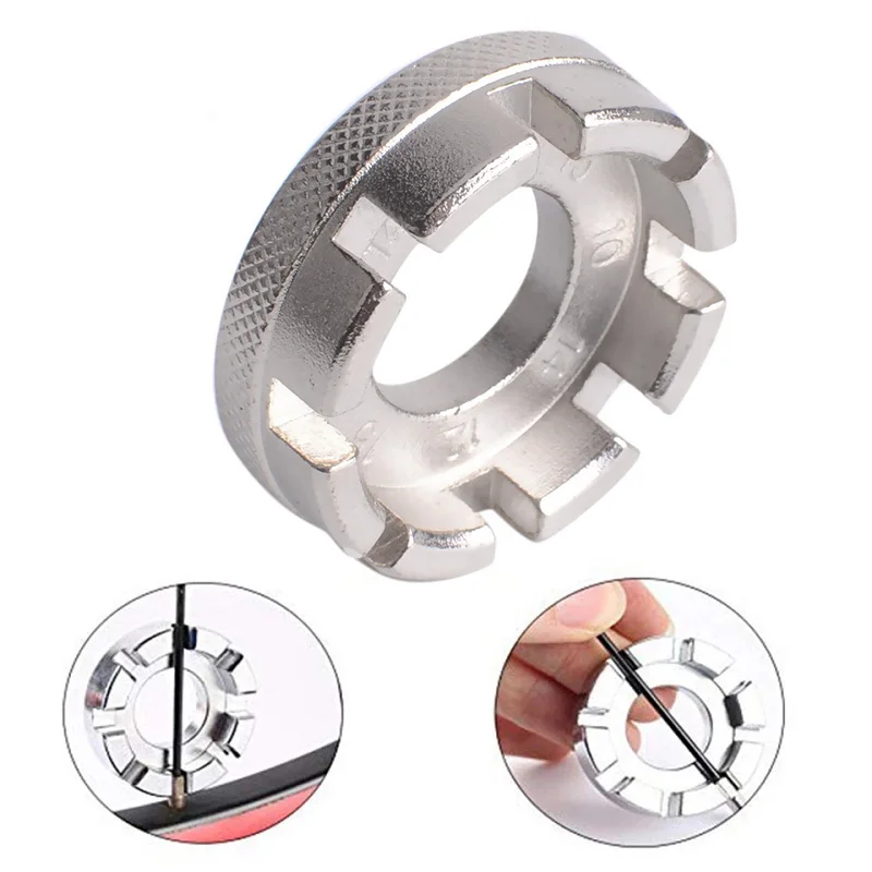 

Велосипедный гаечный ключ, инструмент для ремонта, соска, ключ для велосипедного колеса, 8 направляющих, обод для спиц, противоударные ремон...