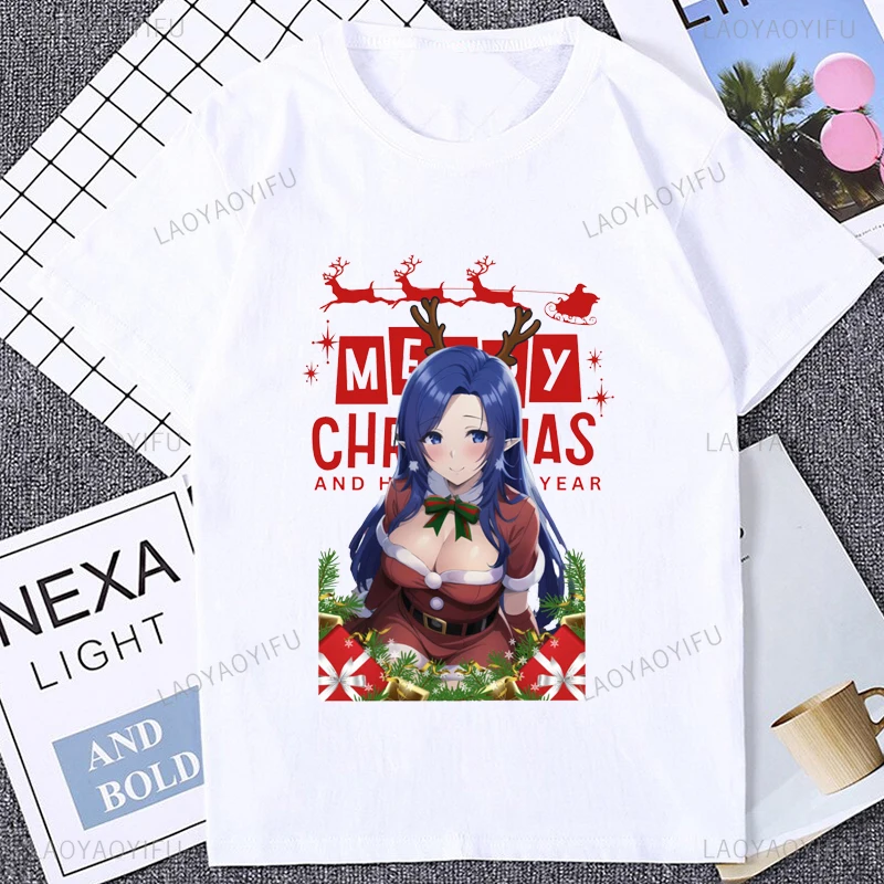 Рождественская футболка Waifu с принтом эминьенса в тени японским аниме