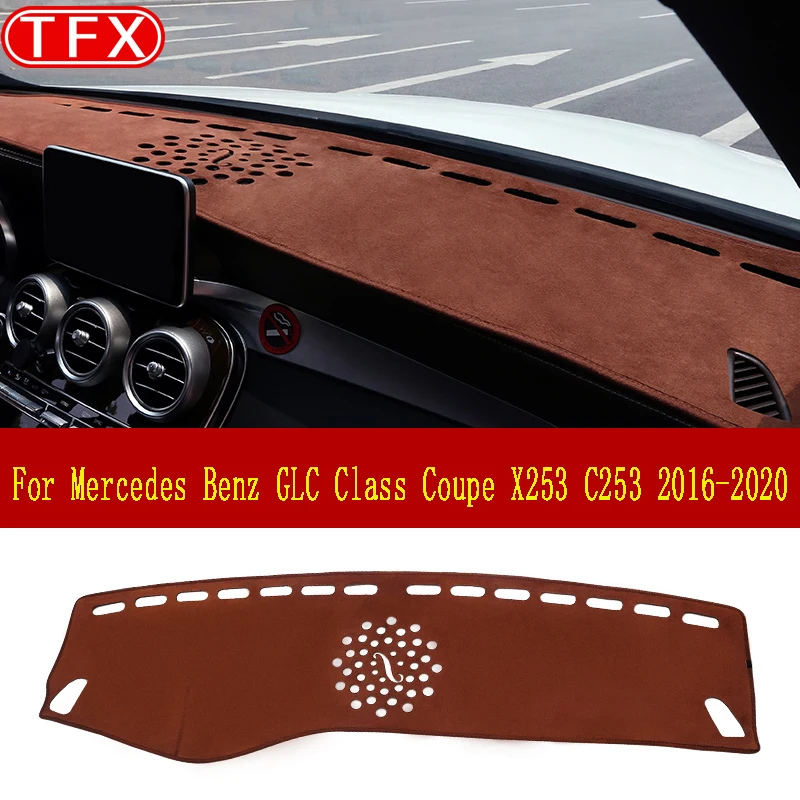 

Flannel Dashmat for Mercedes Benz GLC Class Coupe X253 C253 Anti-Slip Mat Dashboard Sunshade Carpet Accessories GLC300 200 220