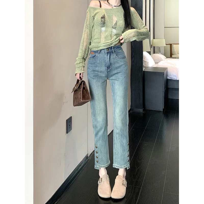 Плюс размер Yaoxiaojie эластичные джинсы с высокой талией женские весенние маленькие