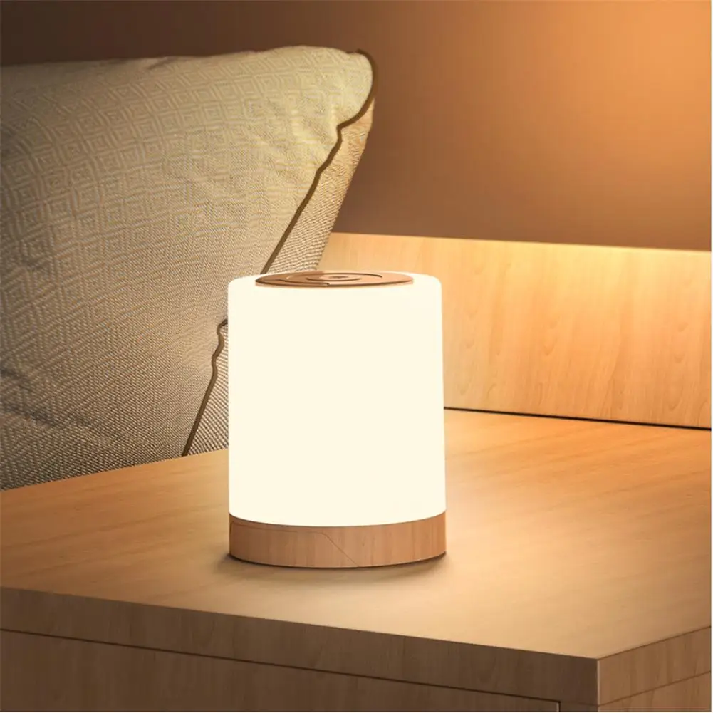 

Прикроватный светильник с USB-зарядкой и сенсорным управлением, приглушаемая настольная лампа, ночсветильник с теплым белым и RGB для гостино...