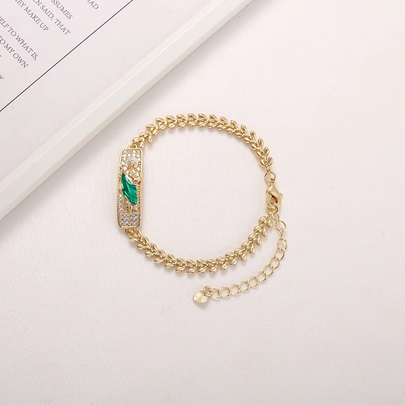 GrayBirds Циркон Сент-Иуда Женская мода Религиозный браслет Мексика Модные украшения