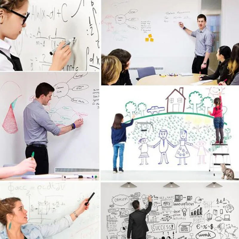 

200*45CM Removable Whiteboard White Blackboard PVC Sticker Chalkboard Wall Sticker Children Paint Home Decoration