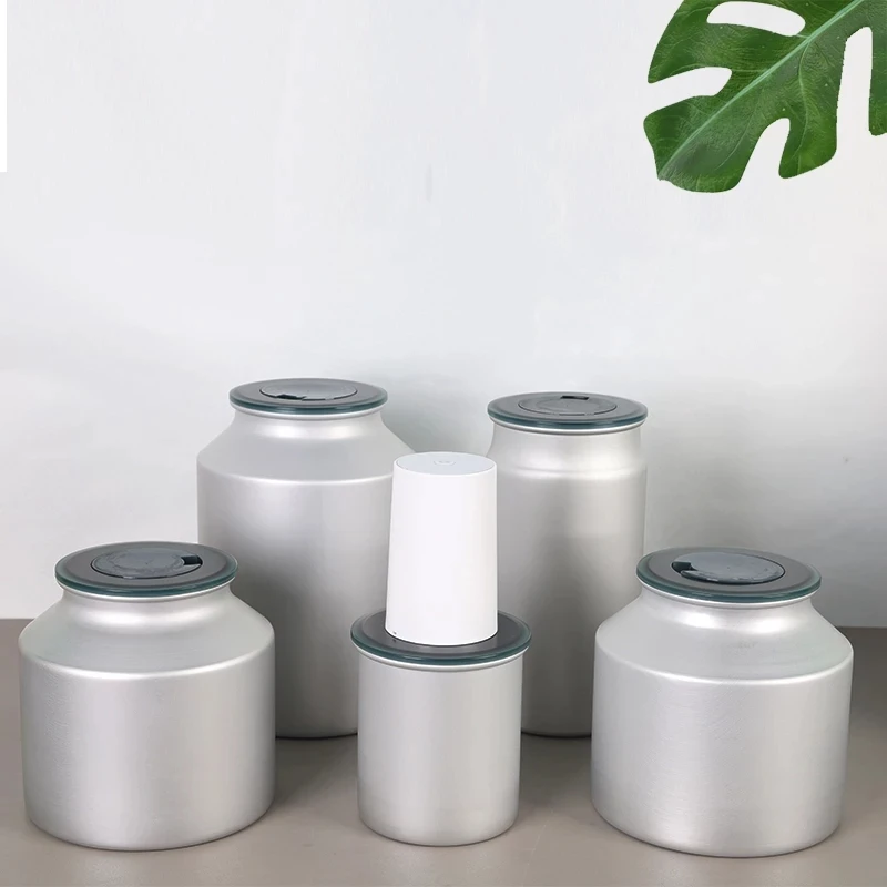 Reusable Aluminum Vacuum Container Vacuum Seal Food Storage Containers with Lids Ideal for Cereal/ Coffee Bean/ Tea/Pet Food