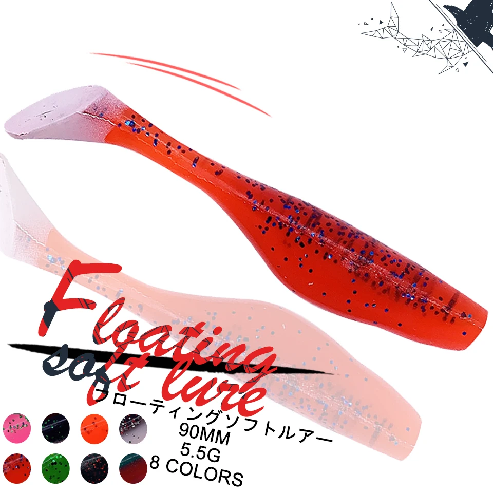 

1Pcs 90mm/5.5g PVC Headless Fish Lure Soft Bait T-tail Artificial Bionic Wobblers Swimbait Long Cast Lure Soft Lure For Trout