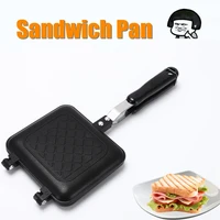 sandwich frying pan foldable grill frying double sided pan non stick bread toast waffle pancake breakfast machine saucepan