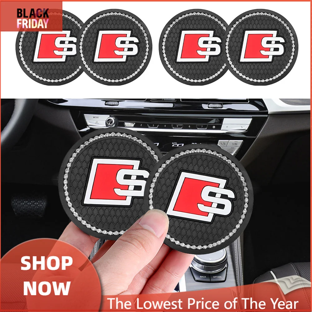 2 шт. автомобильный алмазный коврик для чашки с водой силиконовый нескользящий Audi