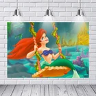 Маленькая Русалочка Ариэль фото фон для девочек вечеринка в честь Дня Рождения Милая Детская фотография Фон баннер украшение