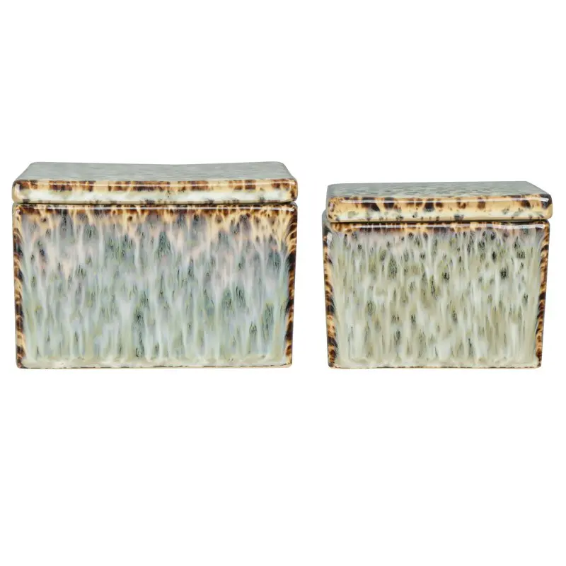 

jewelry organizer Reactive Glaze Stoneware Boxes, Set of 2