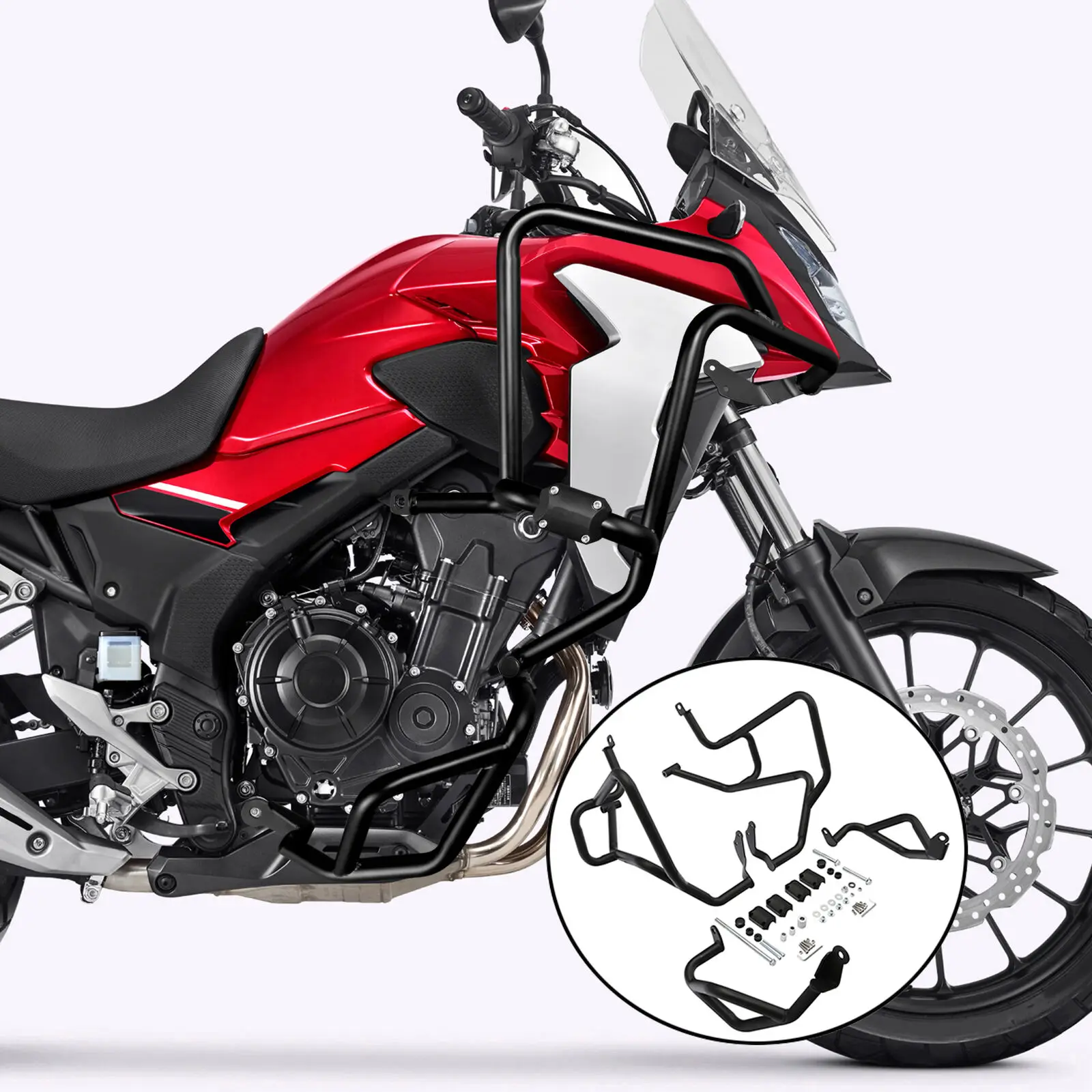 

Motorcycle Left & Right Highway Upper Lower Engine Bar Crash Bar Frame For Honda CB500X 2019-2023 CB400X 2021 Matte Black