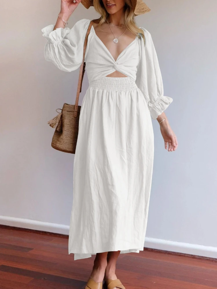 

New In Summer Sexy Dress Korean Version Multi Threading Style Lace Streetwear Solid Color Elegant Temperament Women's Dress