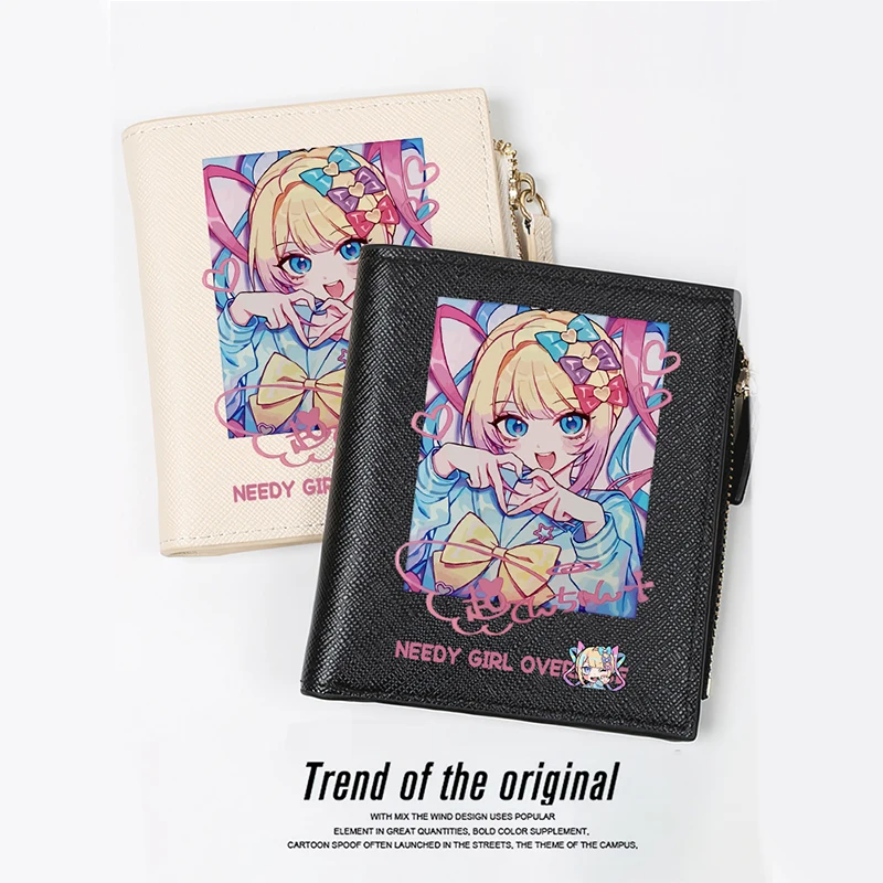 

Game NEEDY GIRL OVERDOSE KAnge Fashion Wallets PU Purse Multi Card Coin Zero Zipper Hasp Money Bag Cosplay Fans Gift