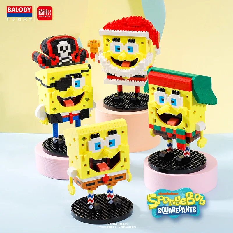 

SpongeBob SquarePants Micro particles Block City Patrick Star Squidward Charm Kids Toys Birthday Gifts Child Adults