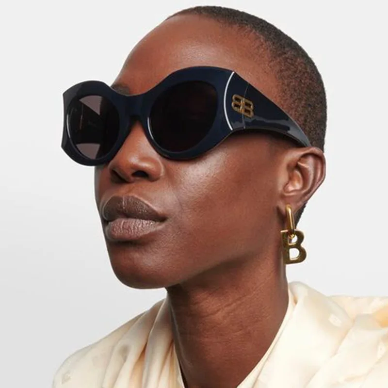 Солнцезащитные очки кошачий глаз Y2K для мужчин и женщин винтажные брендовые