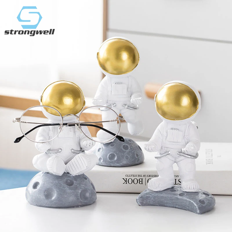 

Strongwell Home Office Decor Astronaut Spaceman Glasses Shelf Resin Ornament Desktop Display Figurines Birthday Gifts Crafts