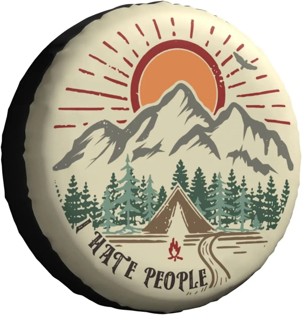 

Gwomo I Hate People Spare Tire Cover Weatherproof Wheel Protectors Universal Fit for Trailer Rv SUV Truck Camper Travel Trailer