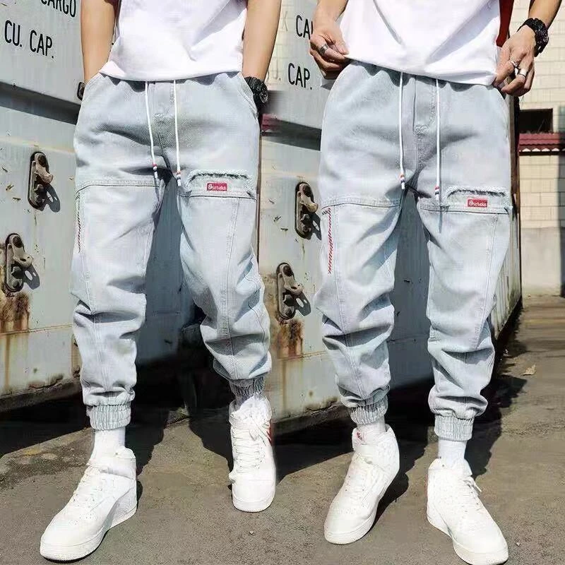 New2022 New Streetwear Hip Hop Cargo Pants Men's jeans Cargo Pants Elastic Harun pants Joggers Pants In Autumn and Spring Me