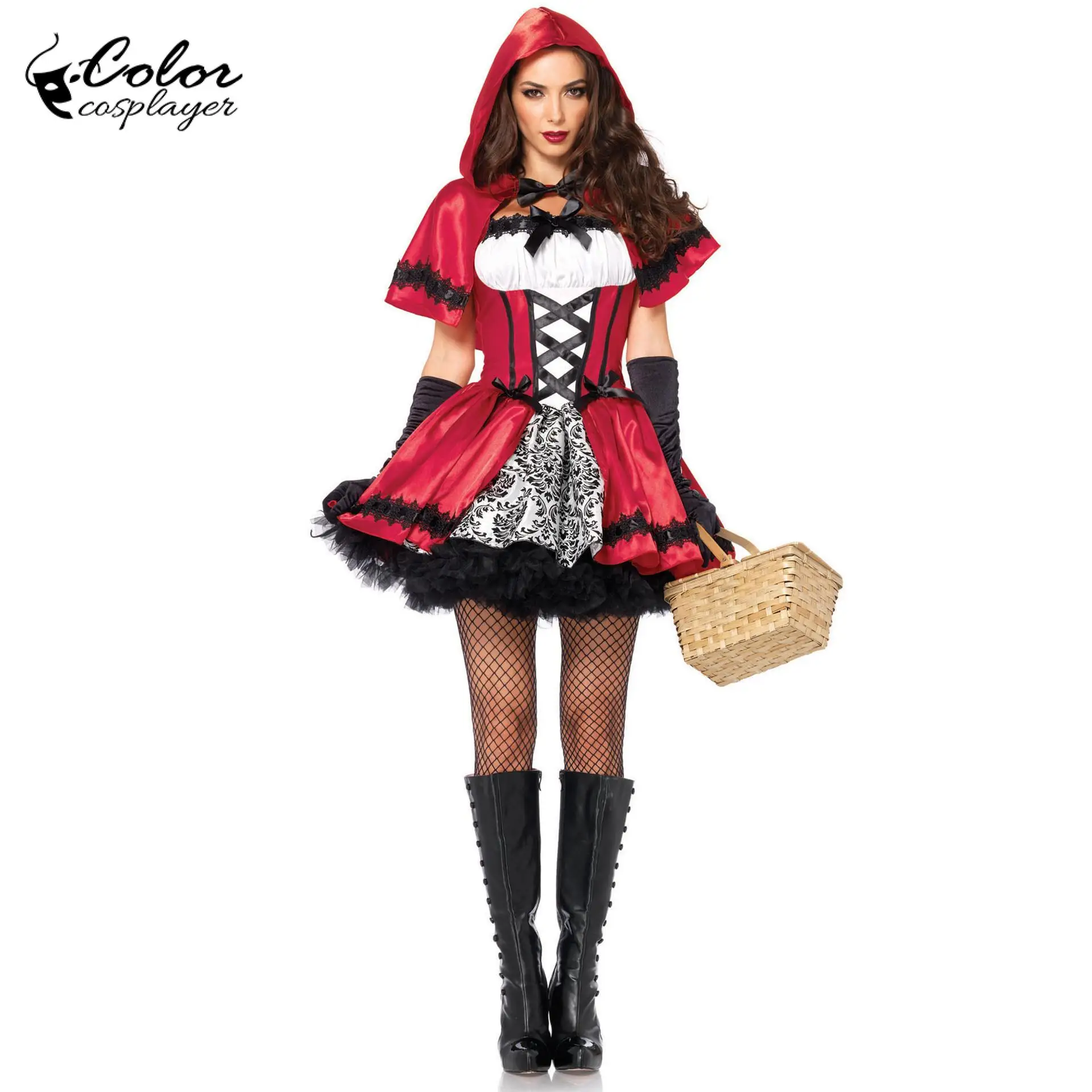 

Color Cosplayer Medieval Dress Suit for Women Gothic Red Dress Fairy Tales Cosplay Costume Party Disguise Drama Adult Clothing