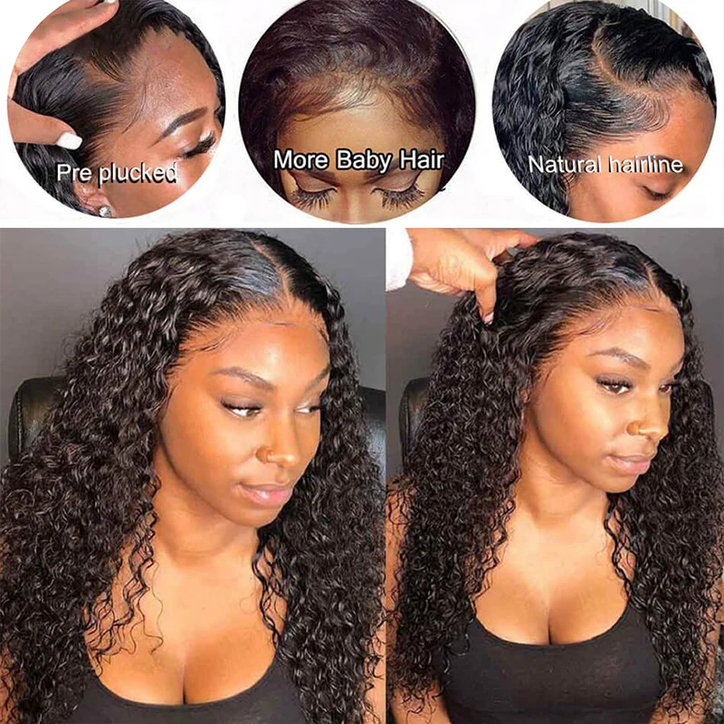 Передние парики на сетке вьющиеся человеческие волосы 13x 4 передние для черных