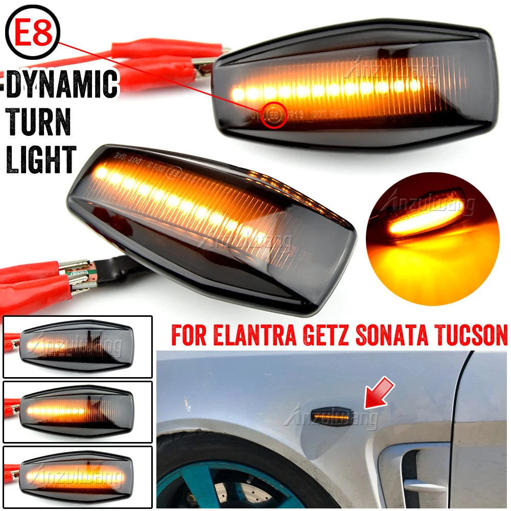 

Dynamic Turn Signal Light LED Side Marker Sequential Blinker Lamp For Hyundai Elantra i10 Getz Sonata XG Tucson Terracan Coupe