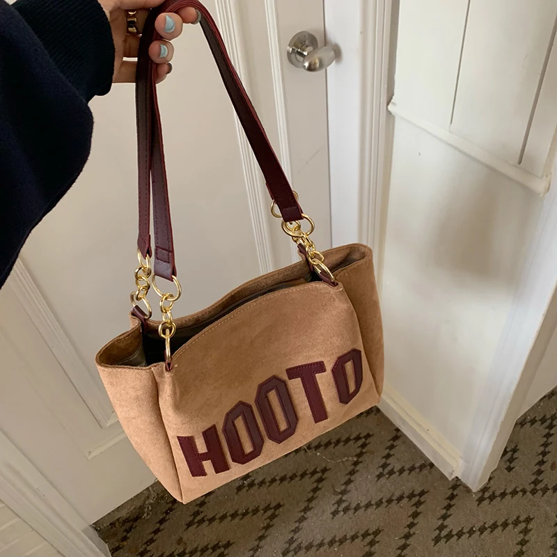 Matte Leather Women's Tote Shoulder Bags Fashion Letter Girls Student Commuter Book Bag Vintage Female College Style Handbags