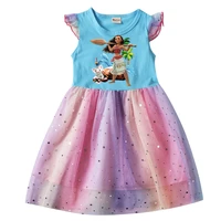 2 10y fancy moana adventure outfit kids sleeveless dresses girls summer vaiana dress up clothes baby girl wedding party vestidos