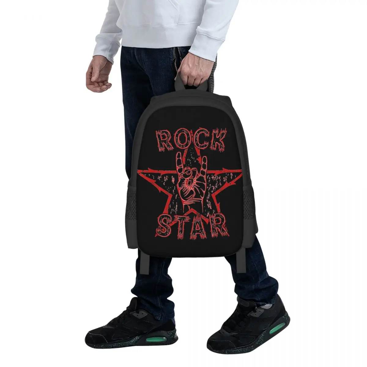 Rock On Hand Sign Backpack for Girls Boys Travel RucksackBackpacks for Teenage School Bag