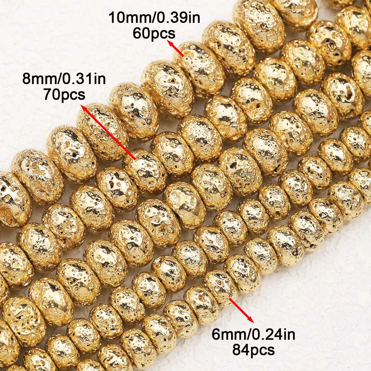 Натуральные вулканические камни 6/8/10 мм 14 к Золотая лава камень Овальный