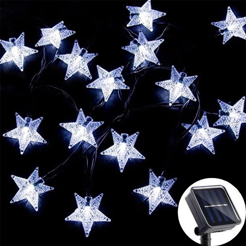 Волшебные светодиодные гирлянды со звездами на солнечной энергии Guirlanda для