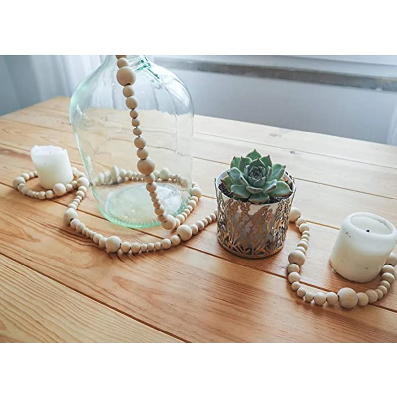 Акция! Деревянная гирлянда из бусин 7 футов домашний декор для сельского дома