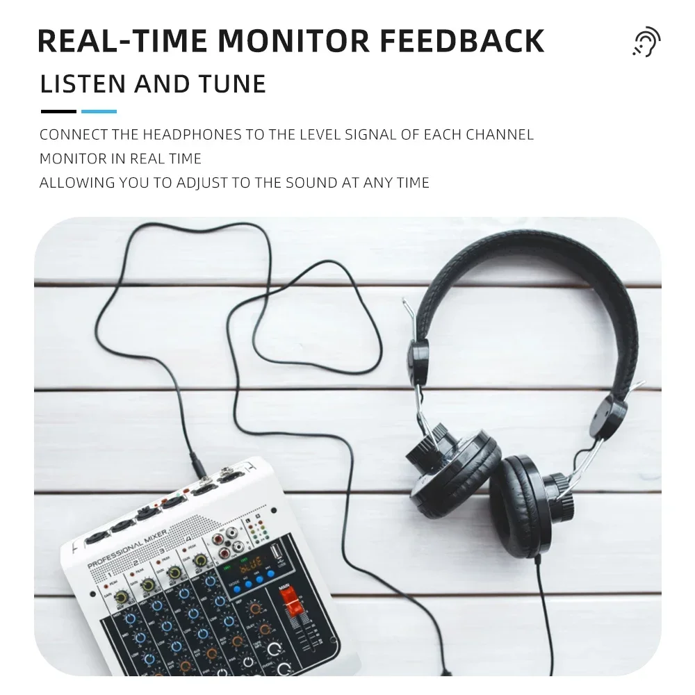 Многофункциональная 6-полосная микшерная консоль MIX400 DJ миксер звуковая карта с USB