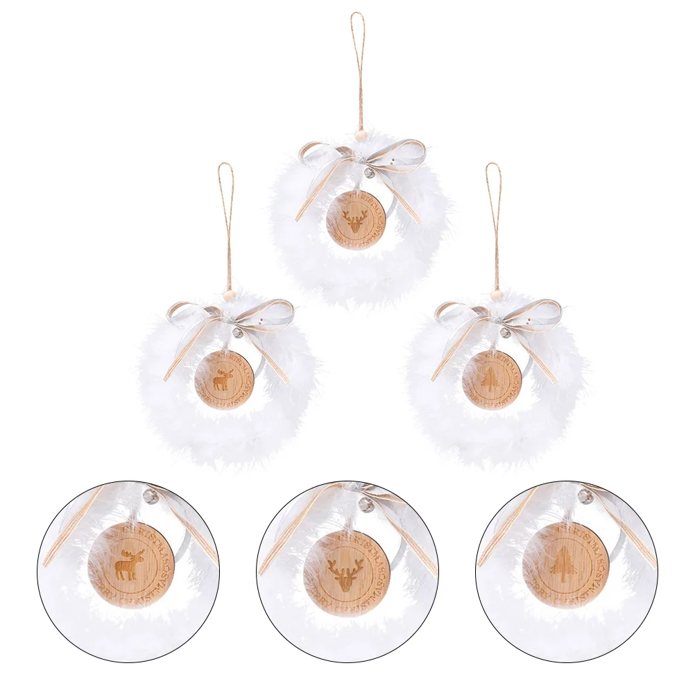 

3Pcs Christmas Tree Pendant Bell Wreath Ornaments
