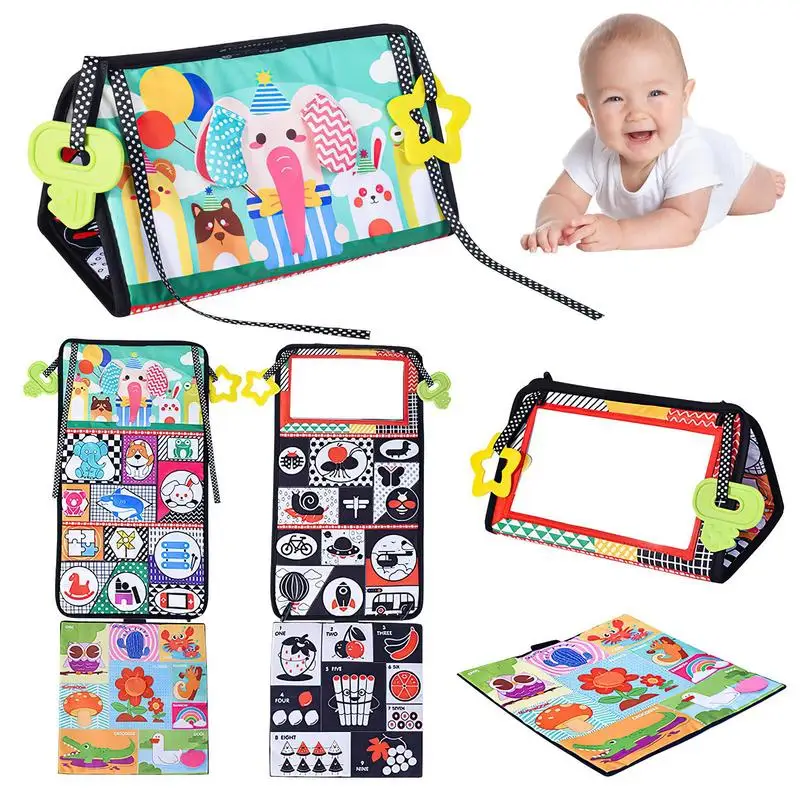 

Kids Soft Books Interactive Foldable Felt Busy Book Travel Activity Book With Mirror Three-Dimensional Touch And Feel Cloth Book