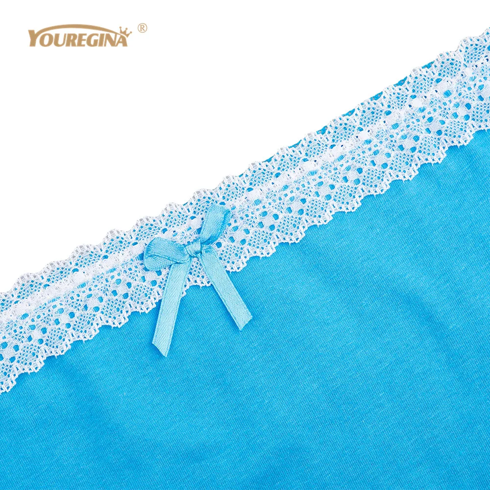 YOUREGINA Women Sexy Underwear Lace Sexy High Waist Panty Cotton Panties Boyshorts Underpants Plus Size Briefs 6 pcs/lot