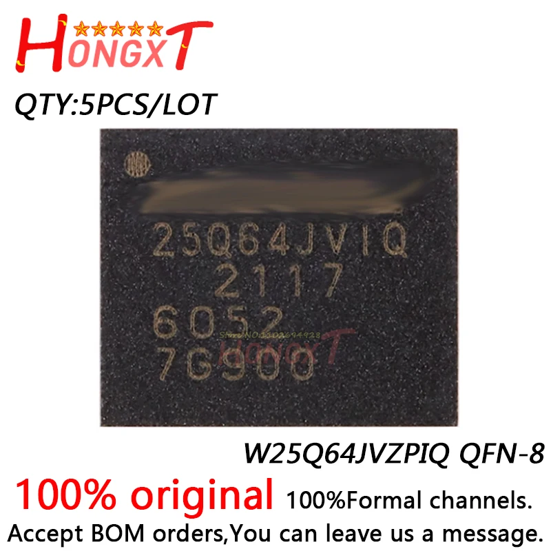 

5 шт., новинка 100%, W25Q64JVZPIQ QFN-8.