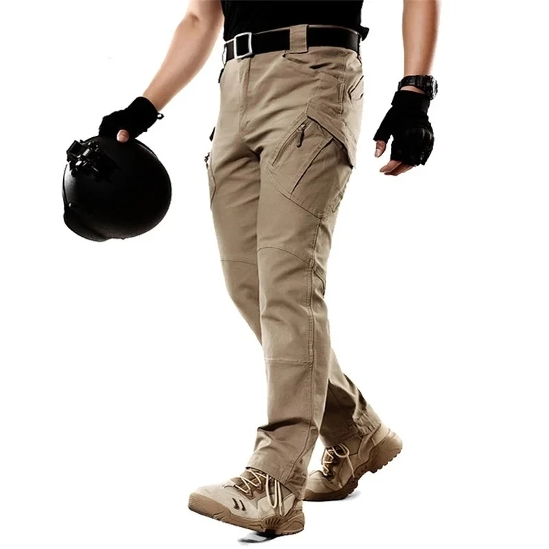 

Брюки-карго IX9 мужские стрейчевые, тактические штаны в стиле милитари, хлопок, спецназ, повседневные длинные брюки для походов, много карман...
