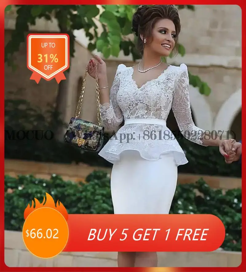 

Женское коктейльное платье из двух предметов, кружевное Клубное платье с длинным рукавом и V-образным вырезом для вечерние, Короткое Платье ...