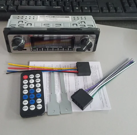 Автомагнитола 1 din, мультимедийный плеер с поддержкой Bluetooth, MP3, AUX, USB, FM-радио, с пультом дистанционного управления