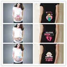 Новинка 2022, милый топ для беременных, уличная одежда, одежда для беременных, футболки для беременных, забавный летний топ для беременных с принтом для малышей